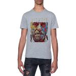 Charles Bukowski Pastel Peint T-Shirt Gris Homme Manches Courtes Col Rond Grey Mens S