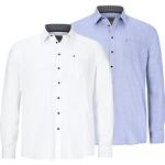 Chemises blanches en coton à manches longues à manches longues col kent Taille 4 XL plus size look casual pour homme 