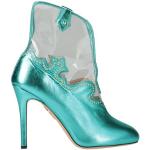 Bottes Charlotte Olympia turquoise en cuir en cuir Pointure 35 pour femme en promo 