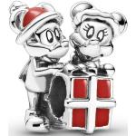 Charms en argent pour fêtes de Noël Pandora rouges en acier à perles Mickey Mouse Club classiques 