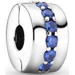 Charms en argent Pandora bleus à perles classiques pour femme 