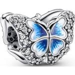 Charms en argent Pandora Moments bleus en argent à perles à motif papillons look fashion pour femme 