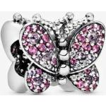 Charms en argent Pandora Moments argentés en argent à perles à motif papillons look chic pour femme 