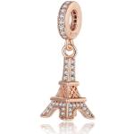Bracelets de perles pour fêtes de Noël roses en argent à perles Tour Eiffel look fashion pour enfant 