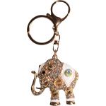 Porte-clés jaunes à strass à motif éléphants look fashion 