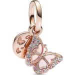Pendentifs Pandora Rose roses en métal à motif papillons fée look fashion pour femme 