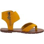 Sandales plates Chattawak jaunes en cuir Pointure 39 look fashion pour femme 