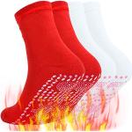 Chaussettes rouges à rayures en coton à rayures pour femme 