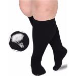 Chaussettes de contention noires à rayures Taille L plus size look fashion pour femme 