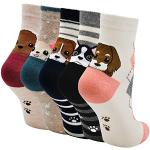 Chaussettes à imprimé animal à motif chiens à motifs en lot de 5 Pointure 39 look fashion pour femme en promo 