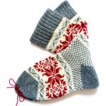 Chaussettes pour fêtes de Noël rouges en laine à motifs style ethnique pour femme 