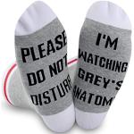 Chaussettes humoristiques inspirées de l'émission télévisée « Please Do Not Disturb I'm Watching Grey's » pour les fans de- Gris - Medium