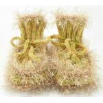 Chaussons beiges en laine en tricot pour enfant 