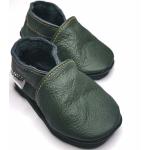 Chaussures vertes à fleurs en cuir pour enfant 