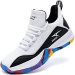 Chaussures de basketball  blanches en caoutchouc légères Pointure 39 look fashion pour enfant en promo 