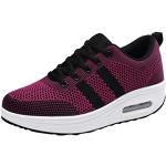 Chaussures de running violettes en fil filet à paillettes respirantes à scratchs Pointure 38 look casual pour femme 