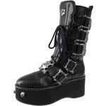 Chaussures noires en cuir synthétique en cuir vegan Pointure 46 look gothique pour femme 