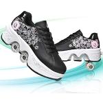 Chaussures de skate  noires à motif fleurs Pointure 36 look fashion pour garçon 