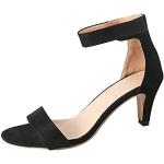 Sandales à talons noires pour pieds larges Pointure 37 look fashion pour femme 