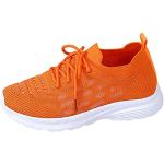 Chaussures de randonnée orange à rayures en toile à strass à motif papillons Pointure 39 look fashion pour femme 