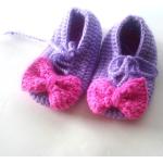 Chaussons violets à motif animaux pour bébé 