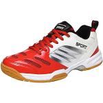 Chaussures de squash rouges en cuir synthétique légères Pointure 43 look fashion pour homme 