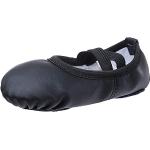 Chaussures de jazz noires en cuir respirantes Pointure 32 classiques pour fille 