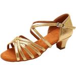 Chaussures de tango dorées respirantes à bouts ronds à lacets Pointure 41 look casual pour femme 