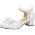 Chaussures pour baptême saison été blanches en cuir à strass en cuir respirantes Pointure 37 look fashion pour femme 