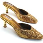Chaussures de mariée bronze à strass avec un talon entre 7 et 9cm pour femme 