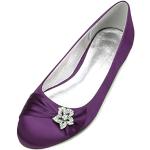 Escarpins violet foncé en caoutchouc en dentelle à bouts ronds Pointure 40 look casual pour femme 