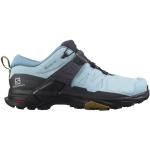 Chaussures de randonnée Salomon X Ultra 4 bleues en fil filet en gore tex pour femme en promo 