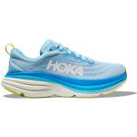 Chaussures de running Hoka Bondi bleues en fil filet vegan légères pour homme en promo 
