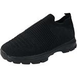 Chaussures de fitness noires en toile anti choc à fermetures éclair Pointure 38 plus size look fashion pour femme 