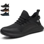 Chaussures de travail  noires en fil filet anti choc à lacets Pointure 43 look fashion pour homme 