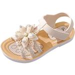 Sandales plates pour baptême blanches à fleurs Pointure 37 look fashion pour femme 