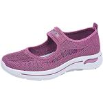 Chaussures de running violettes à fleurs respirantes pour pieds larges Pointure 40 look fashion pour femme 