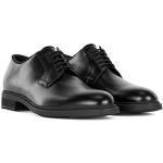 Chaussures de soirée de créateur HUGO BOSS BOSS noires en cuir lisse à lacets look casual pour homme 
