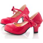Chaussures rouges en cuir en cuir pour fille en promo 