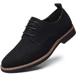 Chaussures oxford noires en daim pour pieds larges à lacets Pointure 44 classiques pour homme 