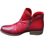 Chaussures de rugby rouges à fermetures éclair Pointure 41 avec un talon jusqu'à 3cm look casual pour femme 