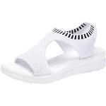 Sandales plates blanches respirantes à bouts ouverts Pointure 38 look fashion pour femme 