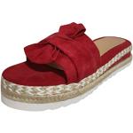 Sandales plates rouges en cuir synthétique à paillettes Pointure 42 look fashion pour femme 
