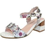 Sandales à talons Laura Vita grises à fleurs à perles Pointure 38 avec un talon entre 5 et 7cm look fashion pour femme 