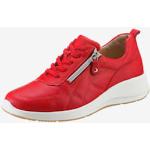 Chaussures Waldläufer rouges en cuir à lacets 
