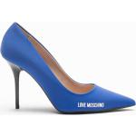 Escarpins de créateur Moschino Love Moschino bleus en cuir Pointure 36 avec un talon de plus de 9cm pour femme 