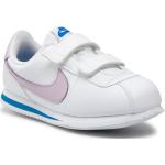 Chaussures Nike Cortez Basic blanches à scratchs pour fille 