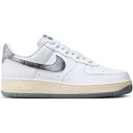 Chaussures Nike Air Force 1 blanches en cuir Pointure 43 look Hip Hop pour homme 