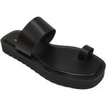Sandales noires en cuir en cuir respirantes classiques 