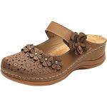 Sandales compensées marron en caoutchouc à bouts ronds Pointure 41 avec un talon entre 5 et 7cm look fashion pour femme 
